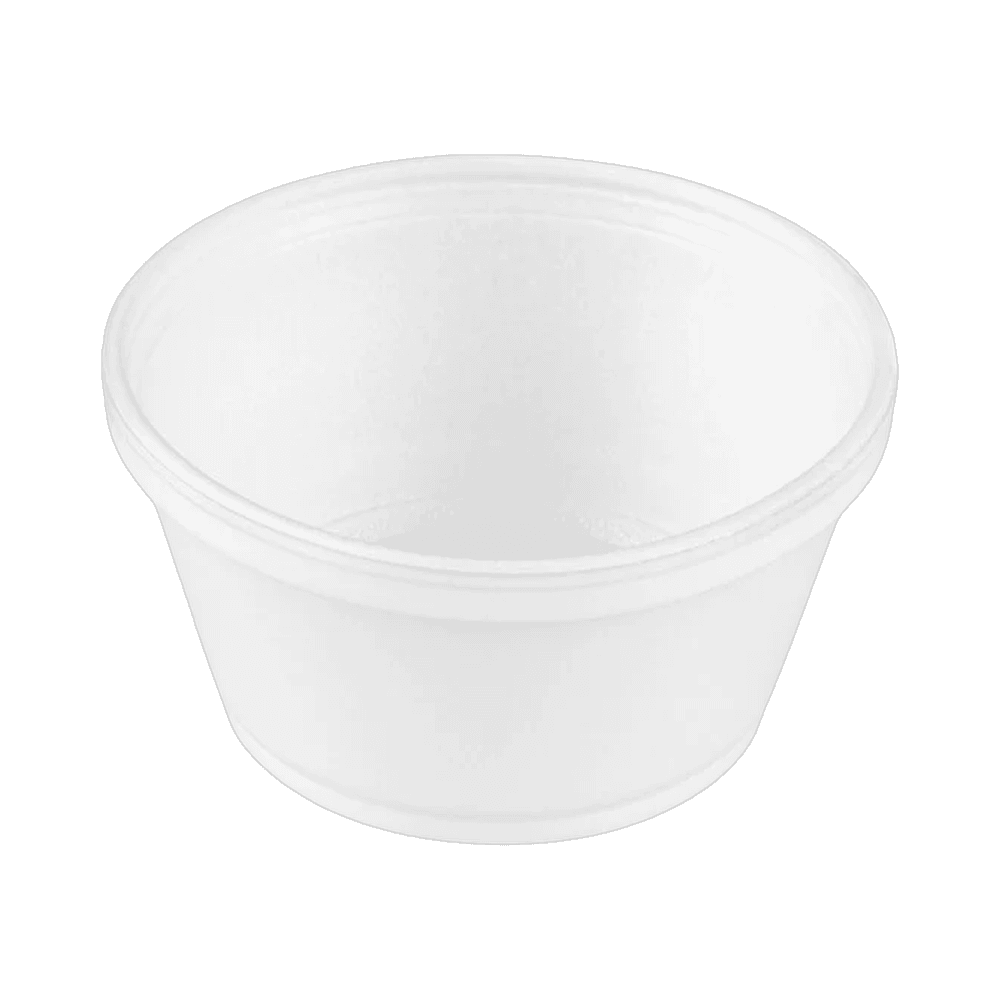 Wide White Foam Food Squat Container