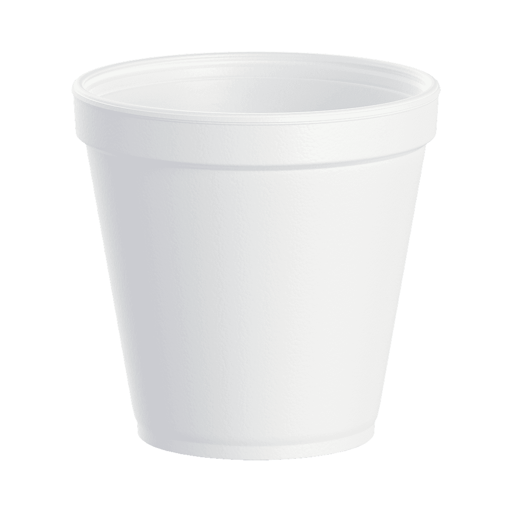 16 oz White Foam Squat Container