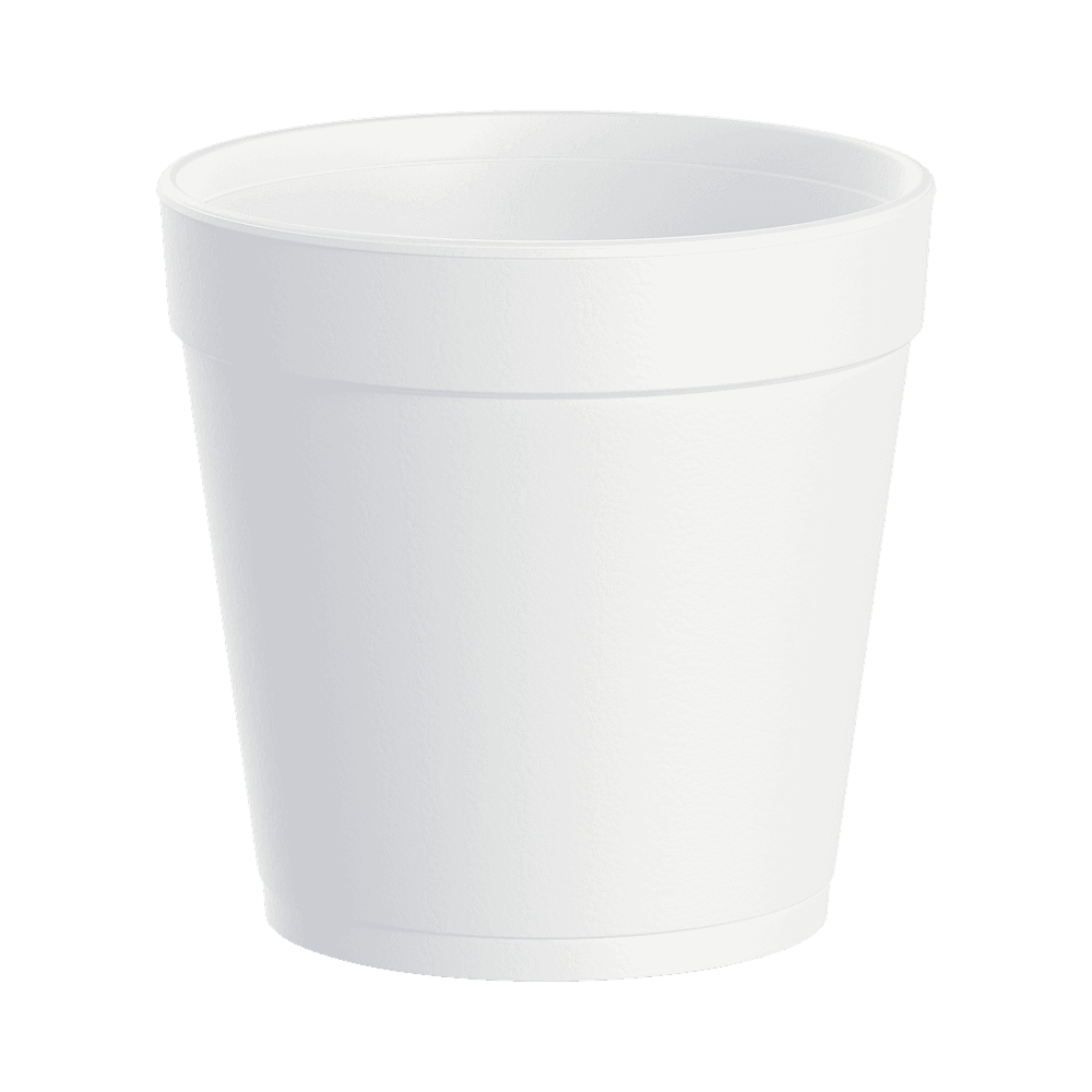 32 oz White Foam Squat Container