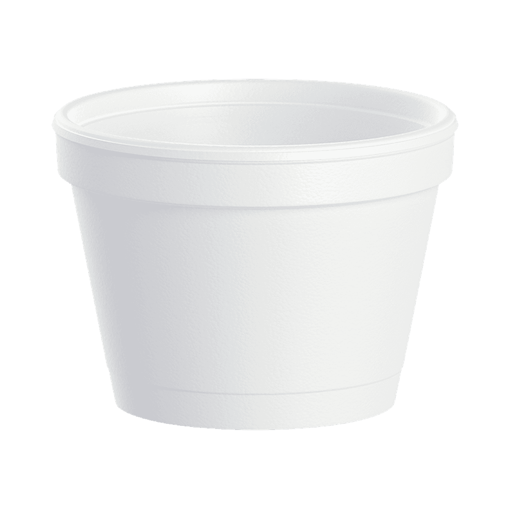 4 oz White Foam Squat Container
