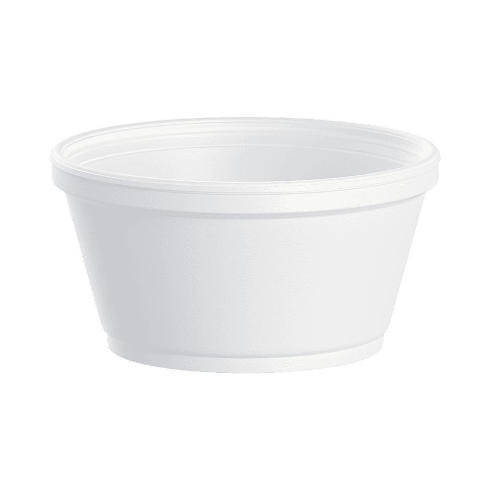 8 oz White Foam Squat Container