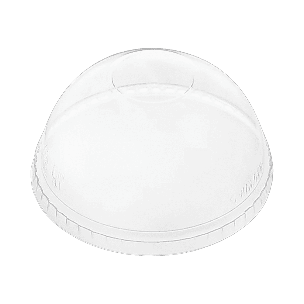 Dome Clear PET Plastic Lid with No Hole