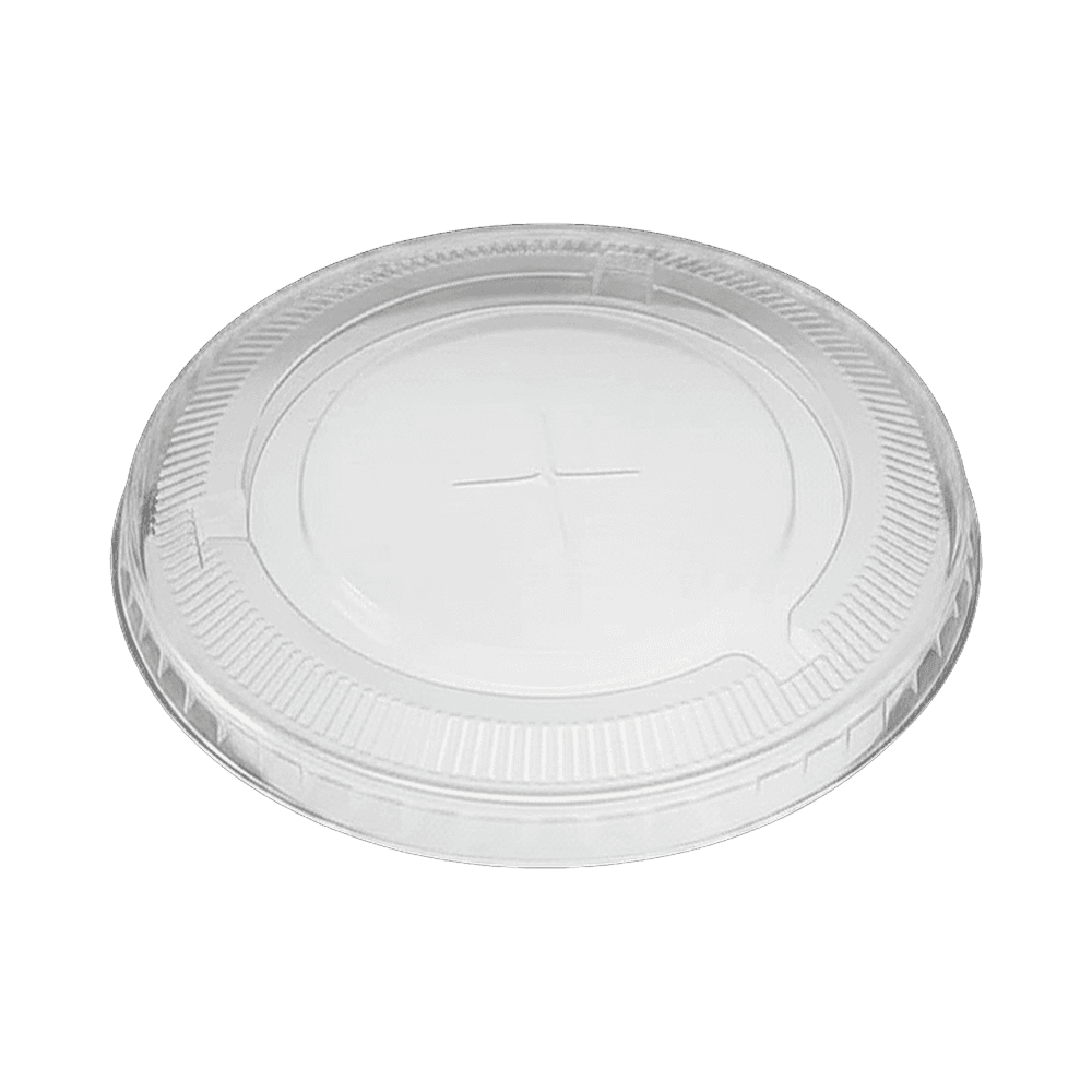 Flat Clear PET Plastic Lid with Straw Hole